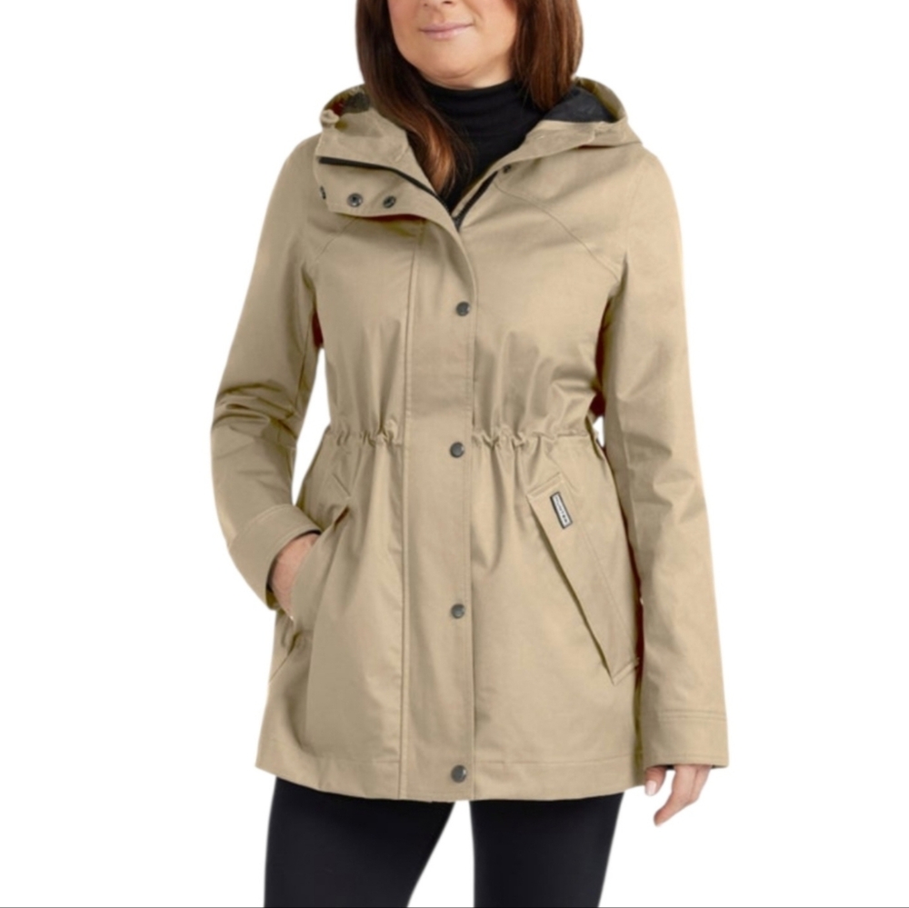 Women's Hunter Rain Jacket Water Resistant Cotton Smock Black Size L NWT